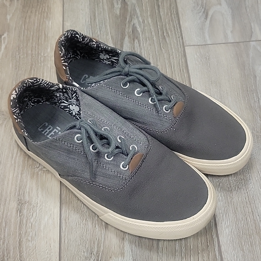 Crevo Tiller Gray and Tan Two Tone Canvas Casual Shoes 8 1/2